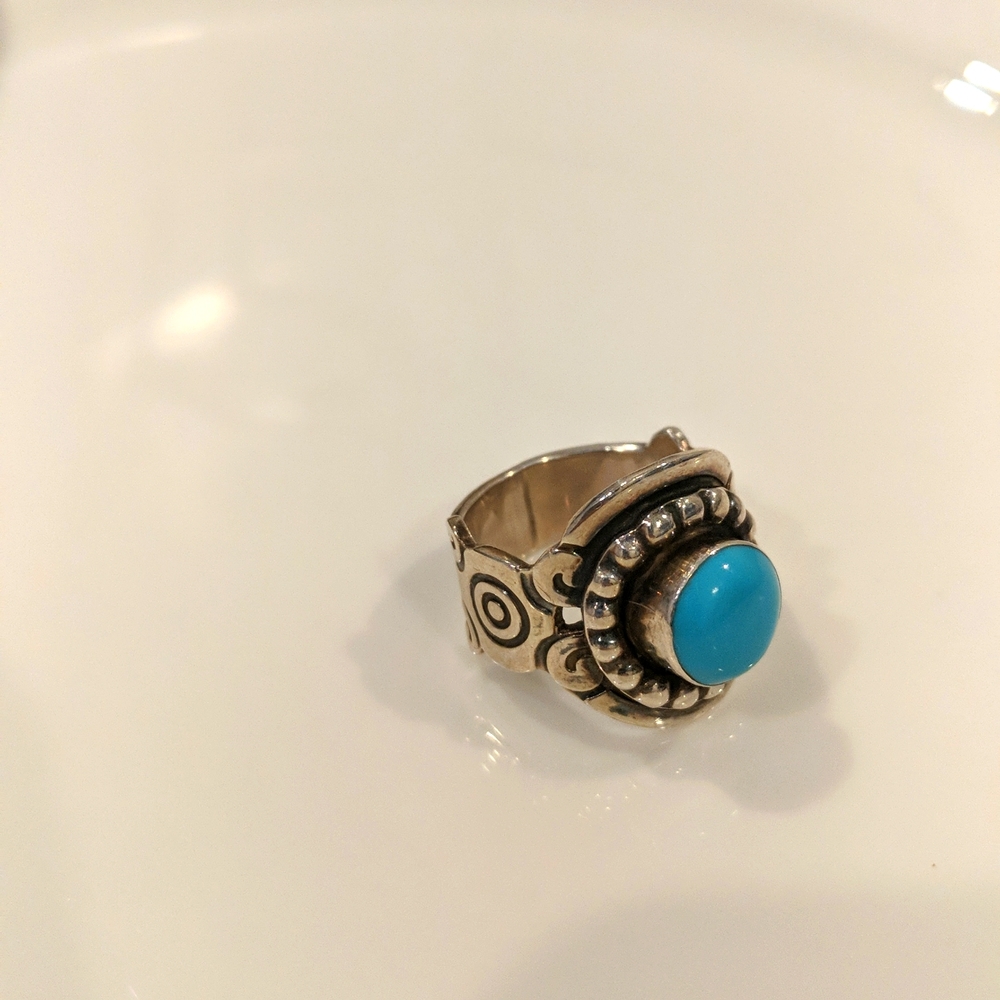 Sterling silver and turquoise ring